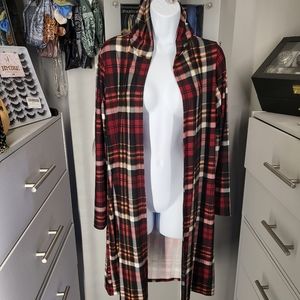 Face kisses hooded open front duster